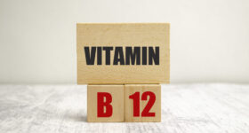 vitamin b12 words on wooden blocks on wooden background
