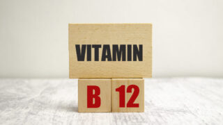 vitamin b12 words on wooden blocks on wooden background
